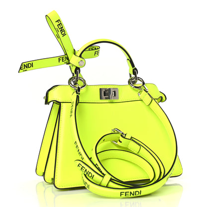 Fendi X MARC JACOBS Shiny Nappa Petite Peekaboo I SEE U Satchel Fluo 3 of 10