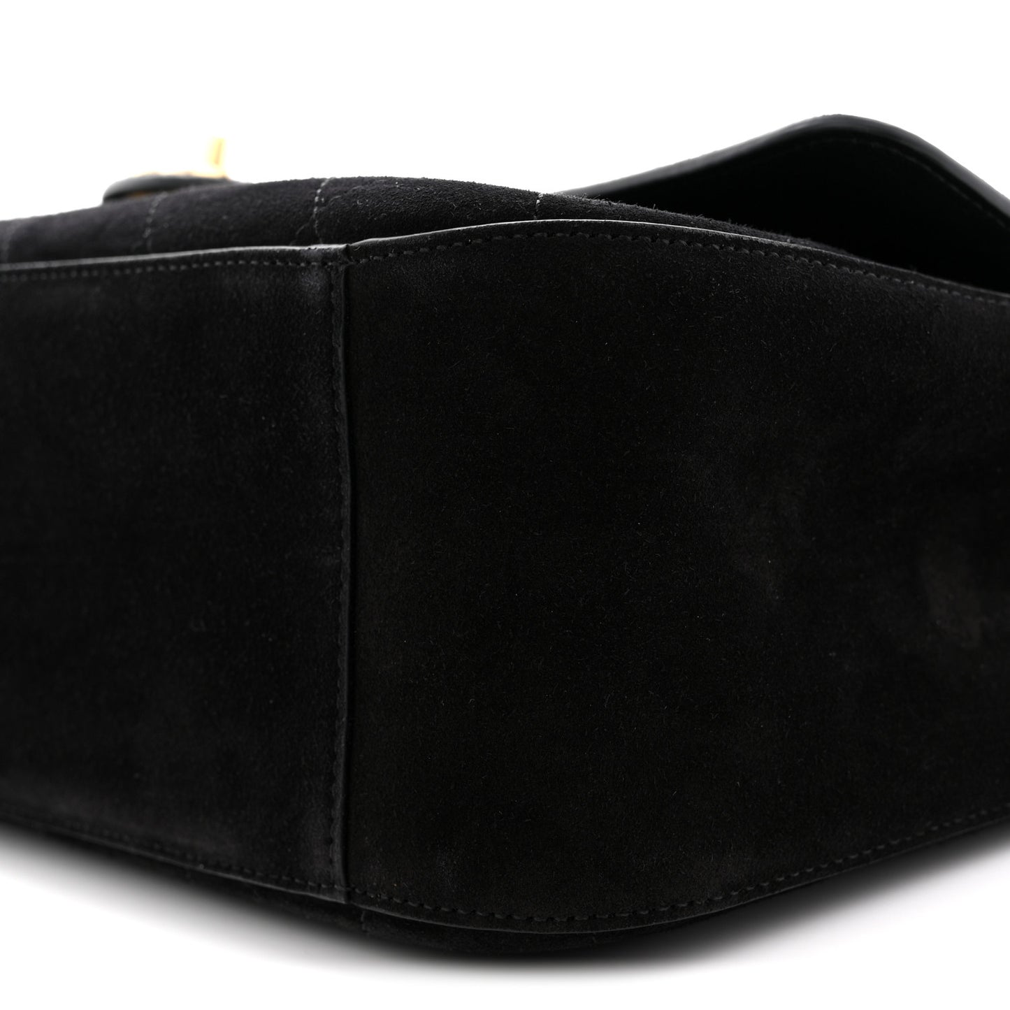 Suede Calfskin Small Souplissimo Maxi Flap Black