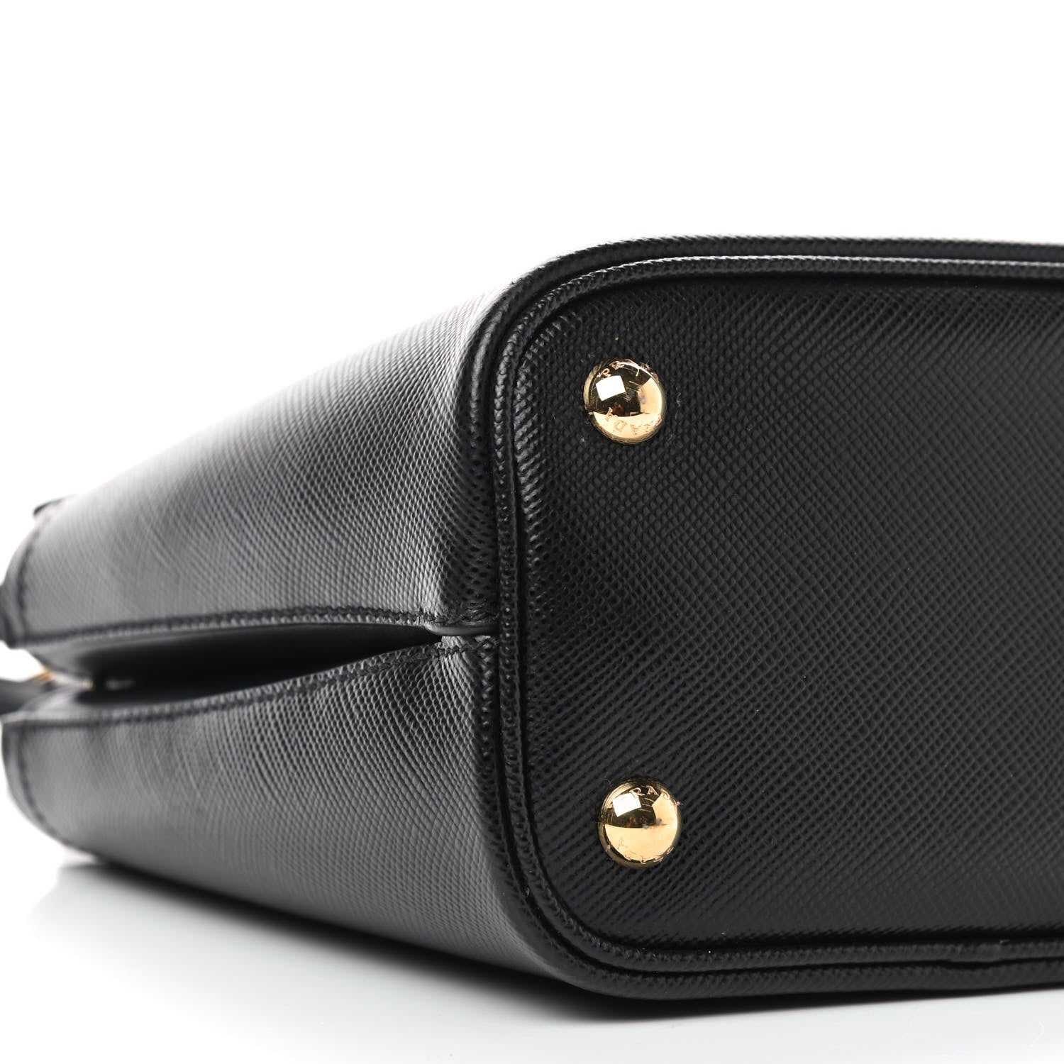 Prada Saffiano Cuir Small Panier Bucket Bag Black Fuoco 7 of 18