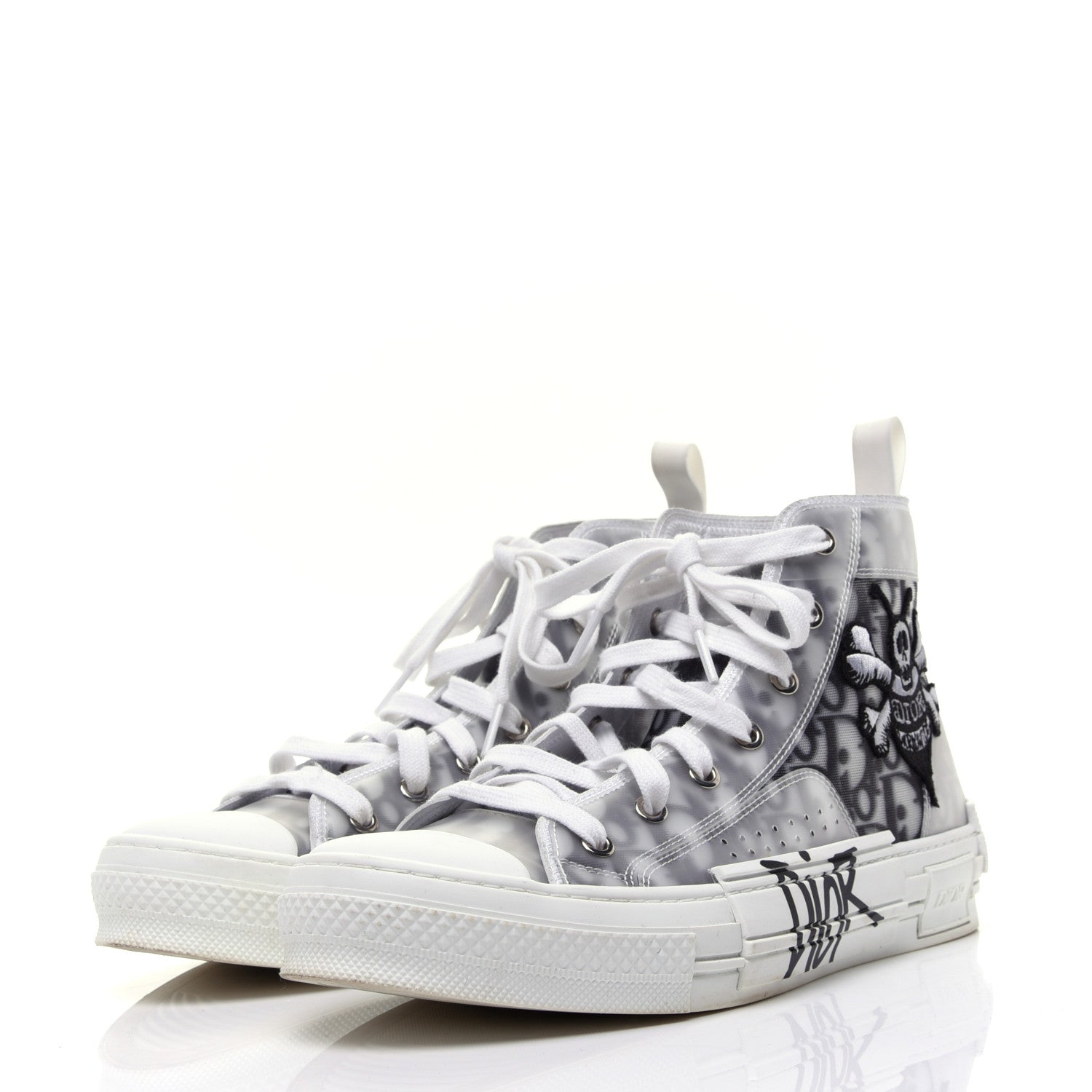 Christian Dior X SHAWN STUSSY Canvas Oblique Bee Mens B23 High Top Sneakers 41 White Black 4 of 15