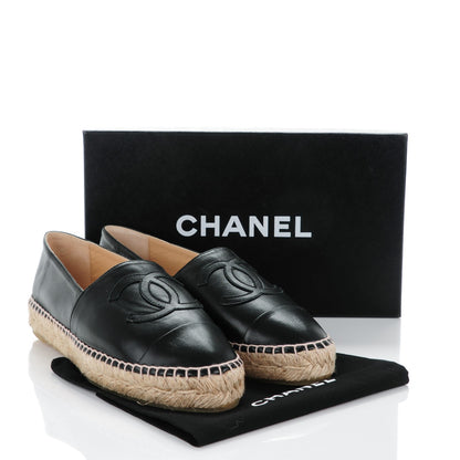 Chanel Lambskin CC Espadrilles 39 Black 9 of 9