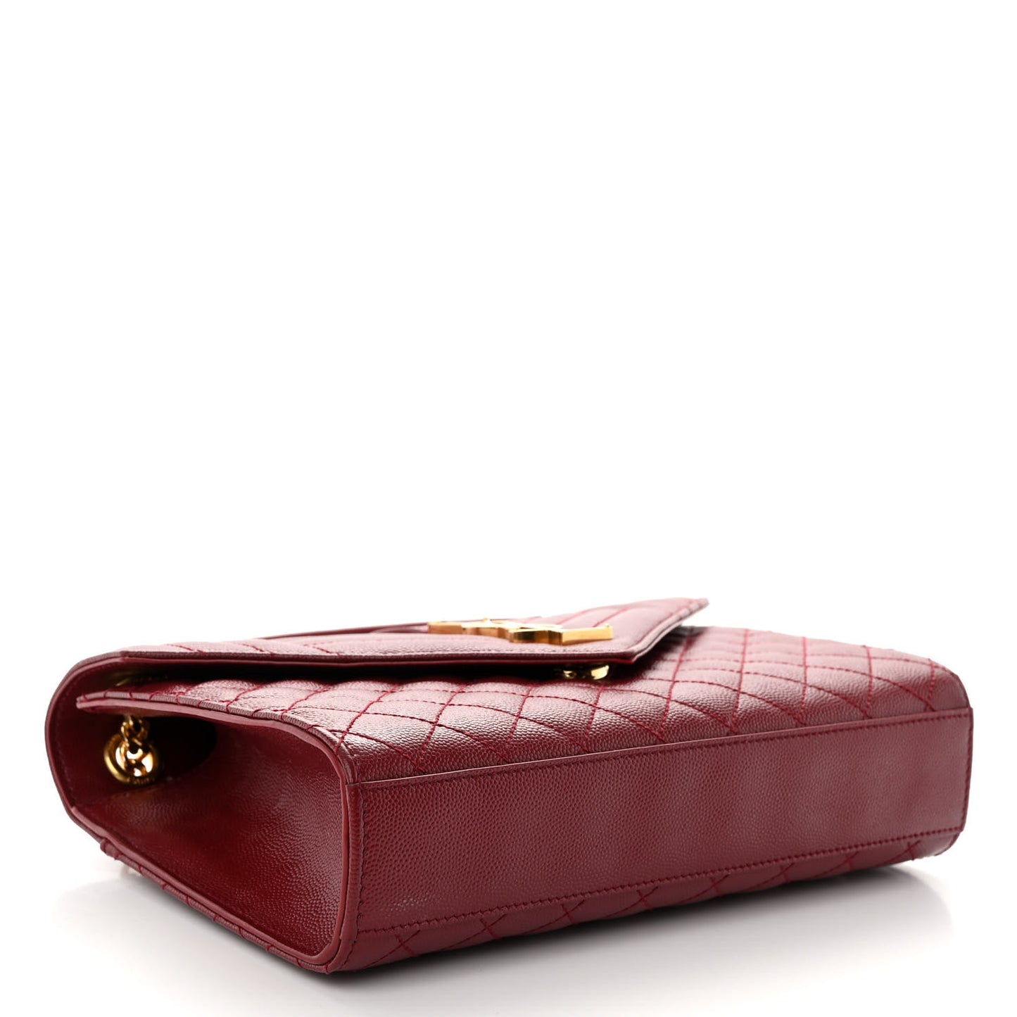 Grain De Poudre Textured Mixed Matelasse Triquilt Medium Monogram Satchel Oxblood
