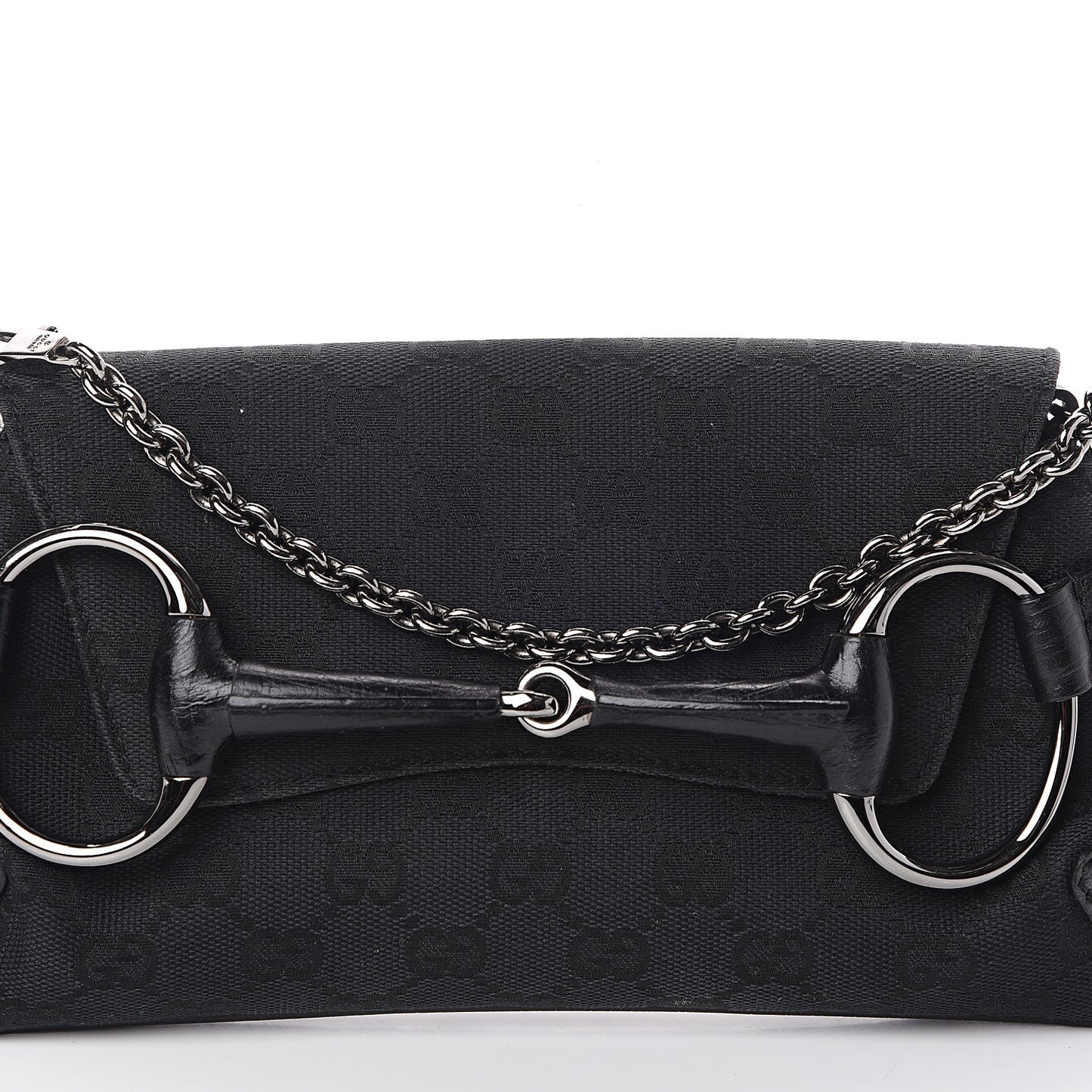 Monogram Horsebit Chain Clutch Black