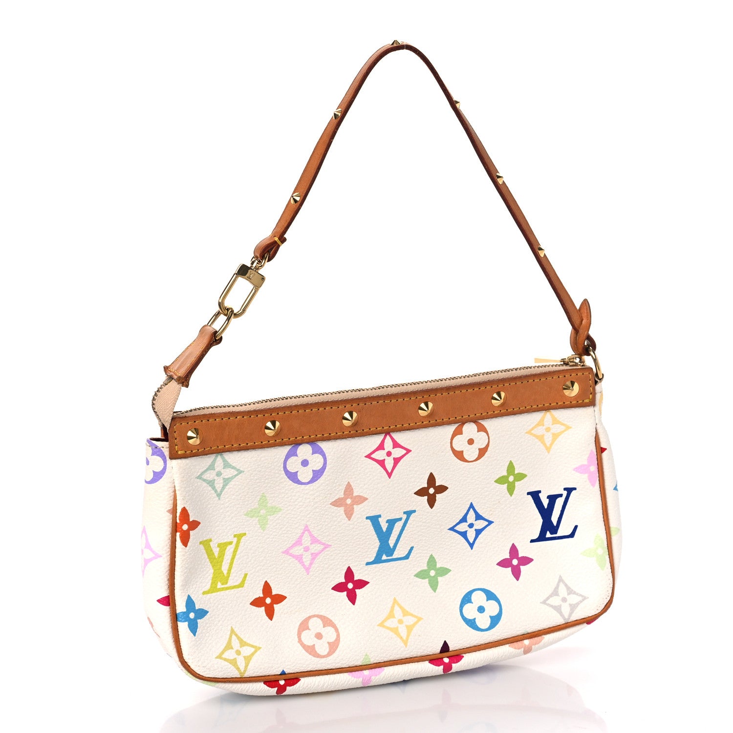 Louis Vuitton Monogram Multicolor Pochette Accessories White 3 of 12