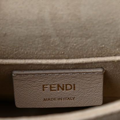 Fendi Vitello Liberty Bi-Color FF 1974 Embossed Small Kan U Shoulder Bag Maya Black 6 of 10