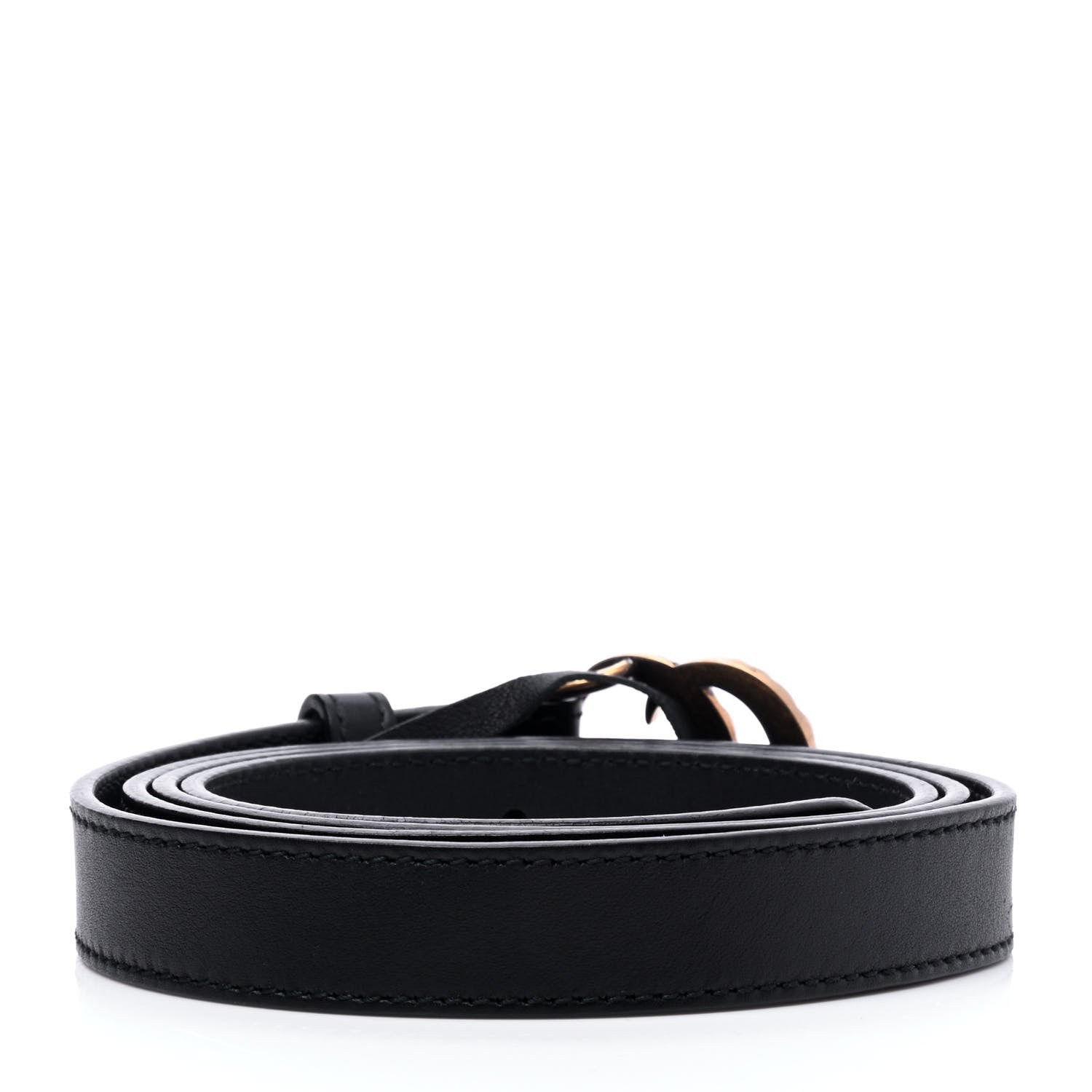 Gucci Calfskin Pearl Double G 20mm Belt 100 40 Black Cream 2 of 6
