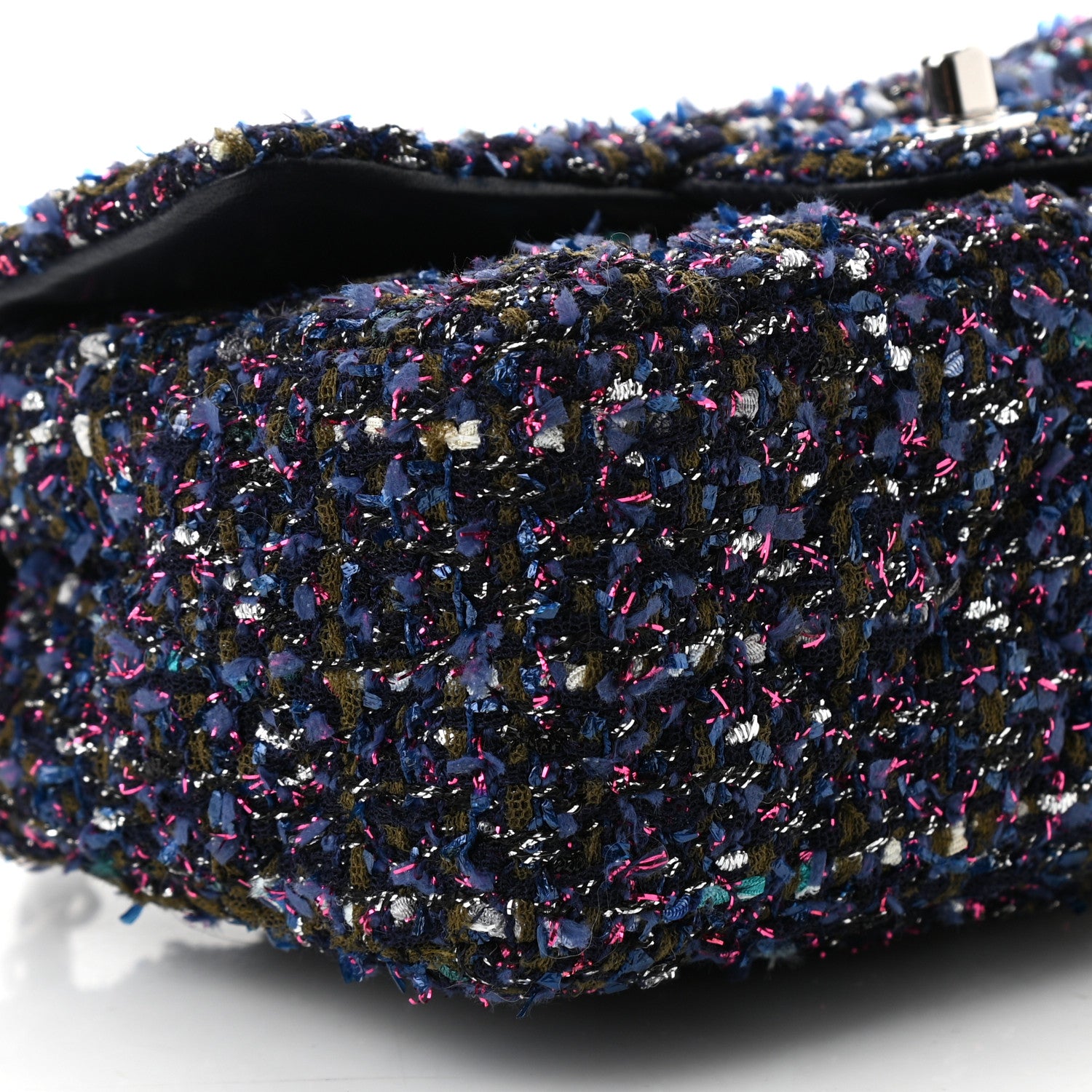 Chanel Tweed Quilted Mini Rectangular Flap Blue Purple Khaki Pink 9 of 10