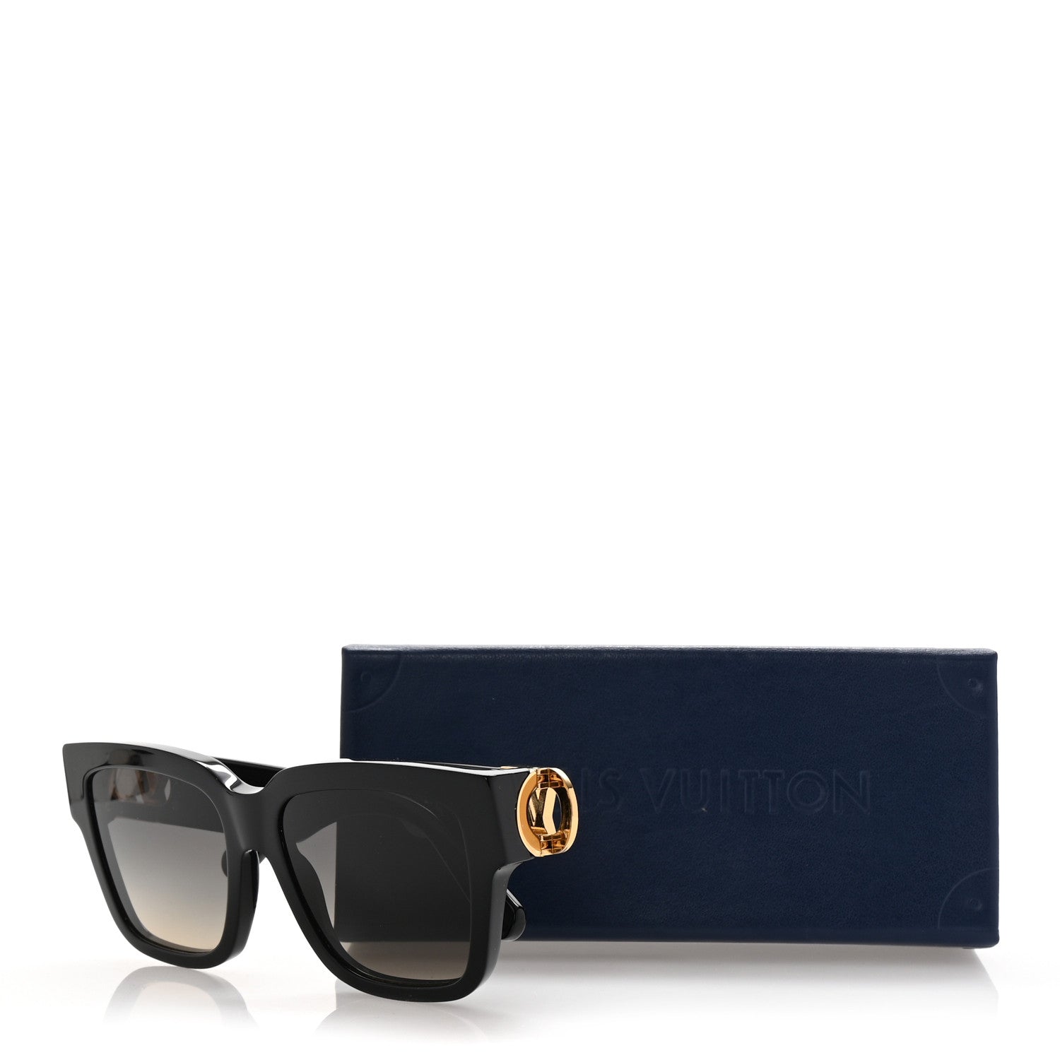 Louis Vuitton Acetate LV Link PM Square Sunglasses Z1566W Black