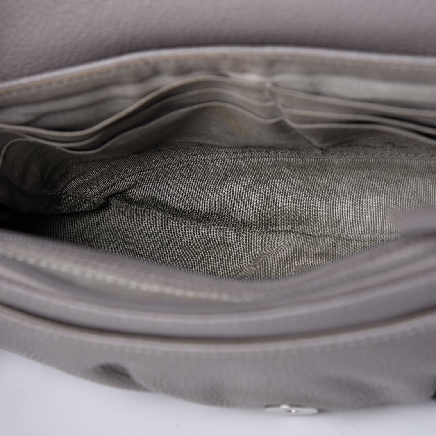 Chanel Caviar Half Moon Wallet On Chain WOC Light Grey 10 of 14