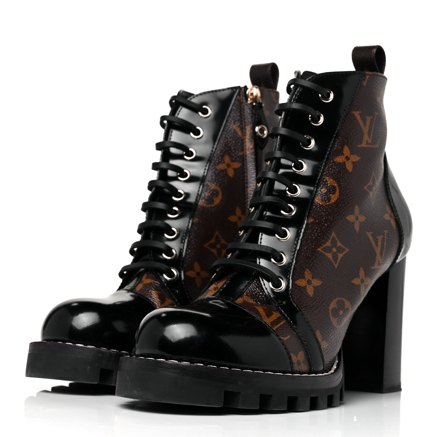 Louis Vuitton Patent Calfskin Monogram Star Trail Ankle Boots 40.5 Black 3 of 6