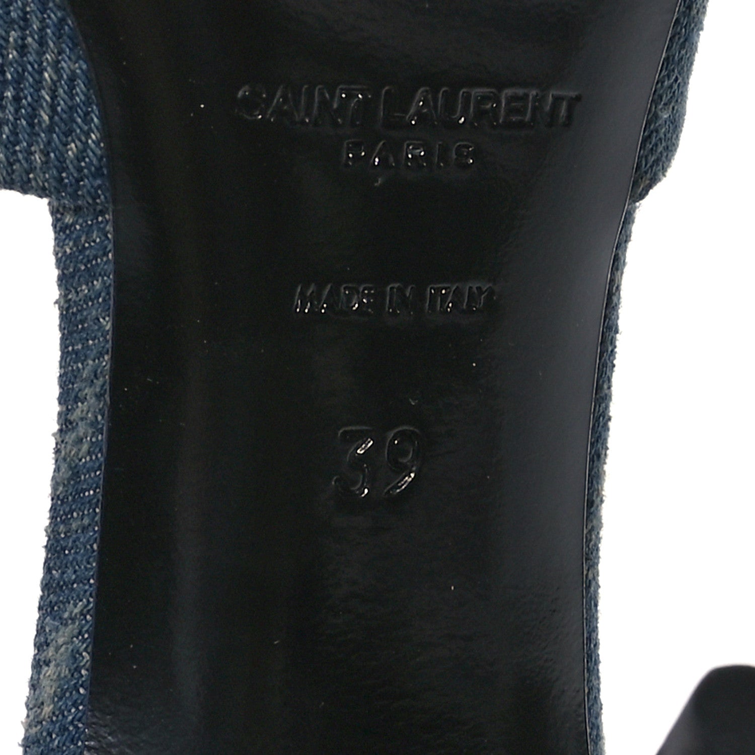 Saint Laurent Denim Monogram La 16 Mule Sandals 39 Blue Jeans 7 of 10