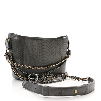 Chanel Metallic Snakeskin Small Gabrielle Hobo Pewter 3 of 12