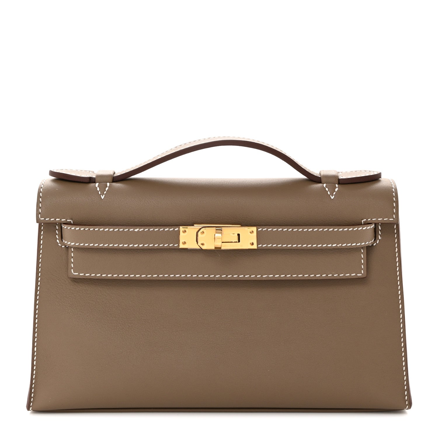 Hermes Swift Kelly Pochette Clutch Etoupe 1 of 10