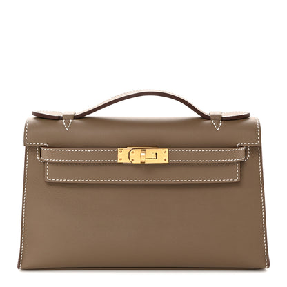 Hermes Swift Kelly Pochette Clutch Etoupe 1 of 10