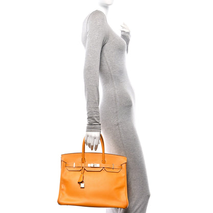 Hermes Epsom Candy Birkin 35 Jaune D'Or Feu 2 of 10