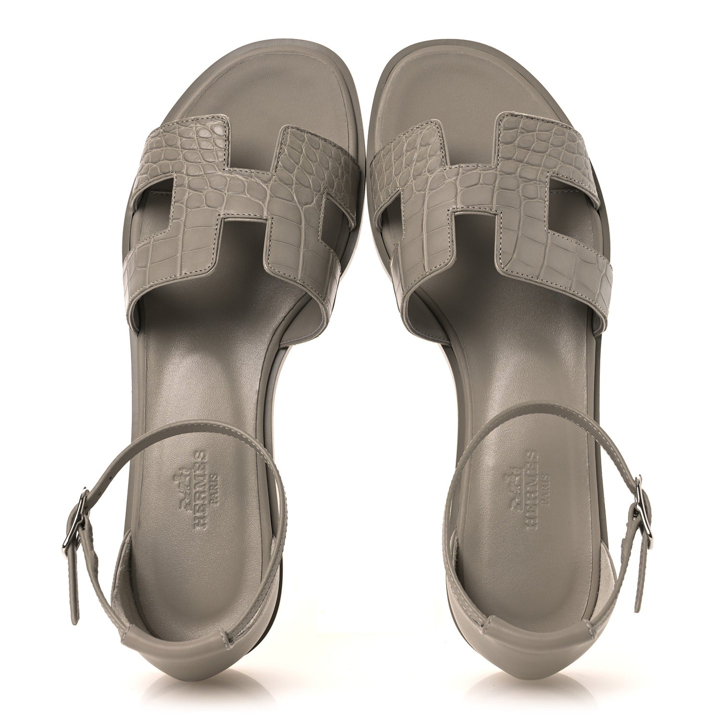 Matte Alligator Santorini Sandals 37 Beige Nomade