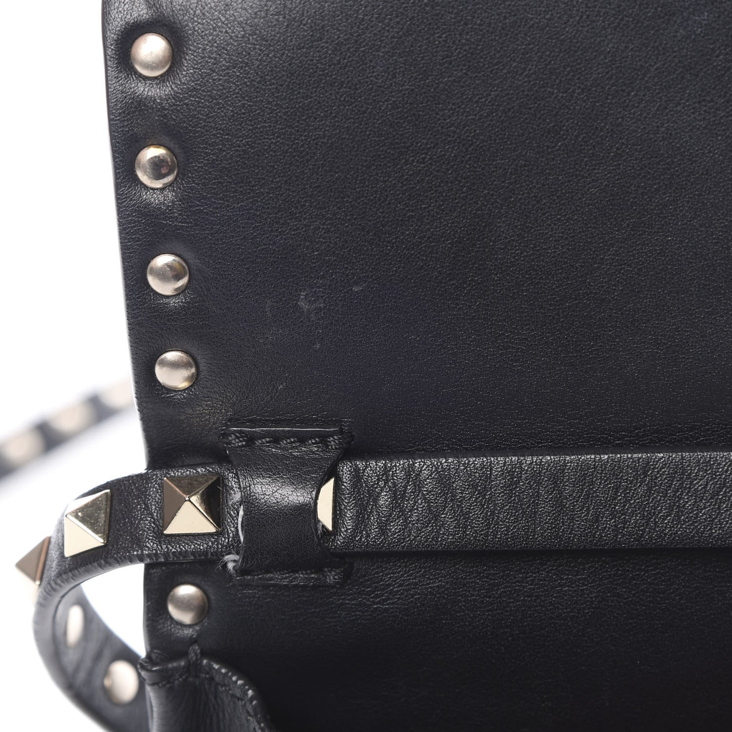 Valentino Garavani Vitello Mini Rockstud Flap Saddle Crossbody Bag Black 10 of 12