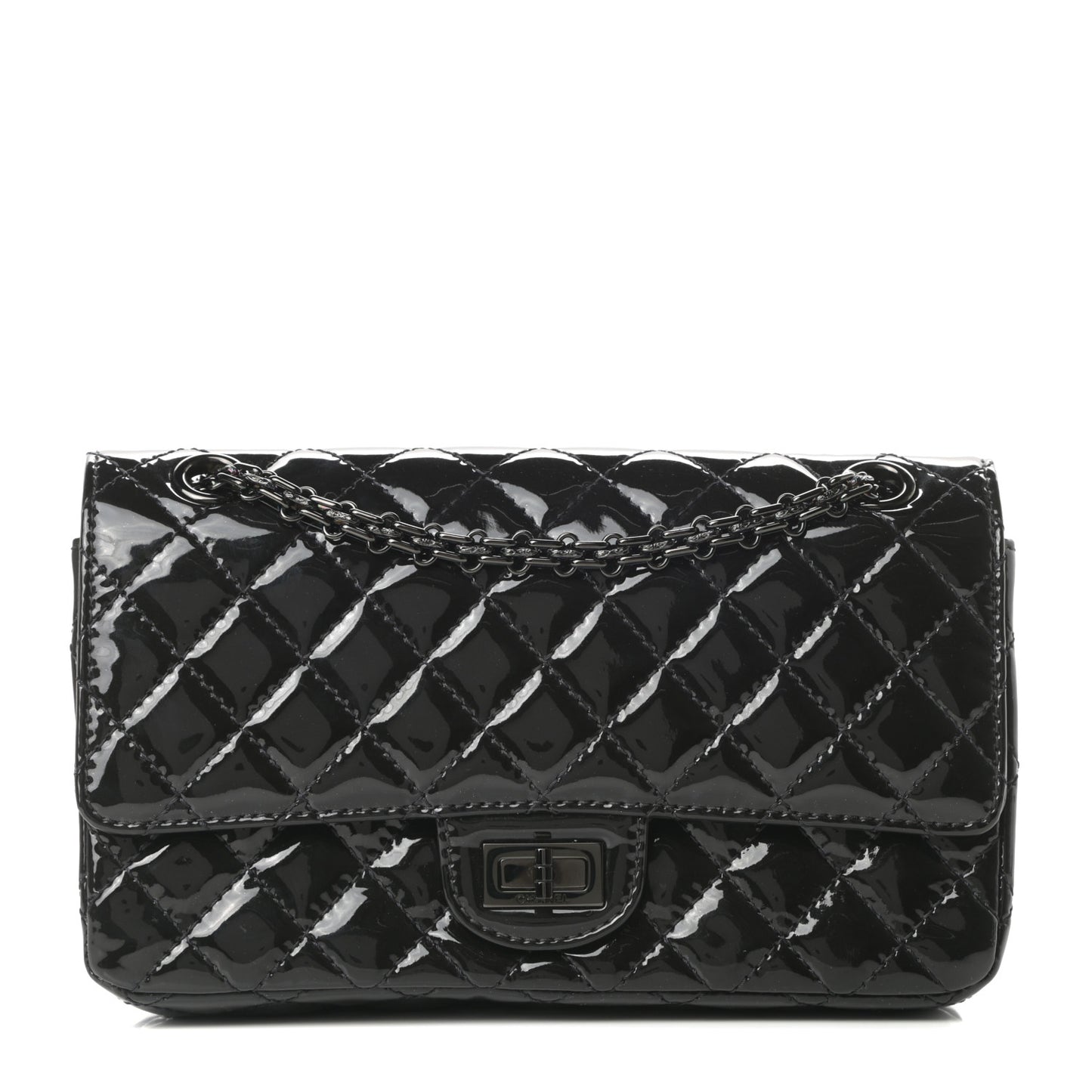 Patent Calfskin Quilted 2.55 Reissue 225 Flap So Black