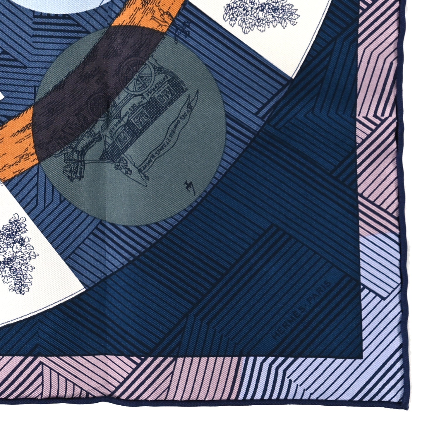 Hermes Silk Jeu Des Omnibus Remix Scarf 45 Marine Vert Ciel 2 of 3