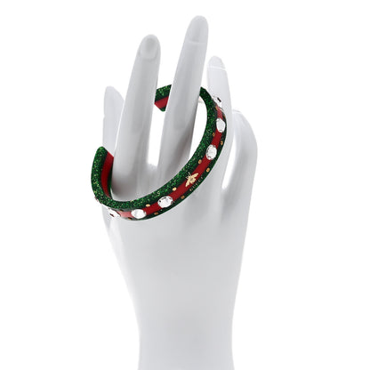 Gucci Crystal Web Cuff 18 Green Red 2 of 5