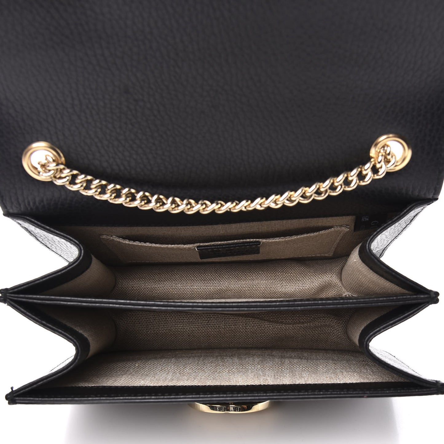 Dollar Calfskin Small Interlocking G Shoulder Bag Black