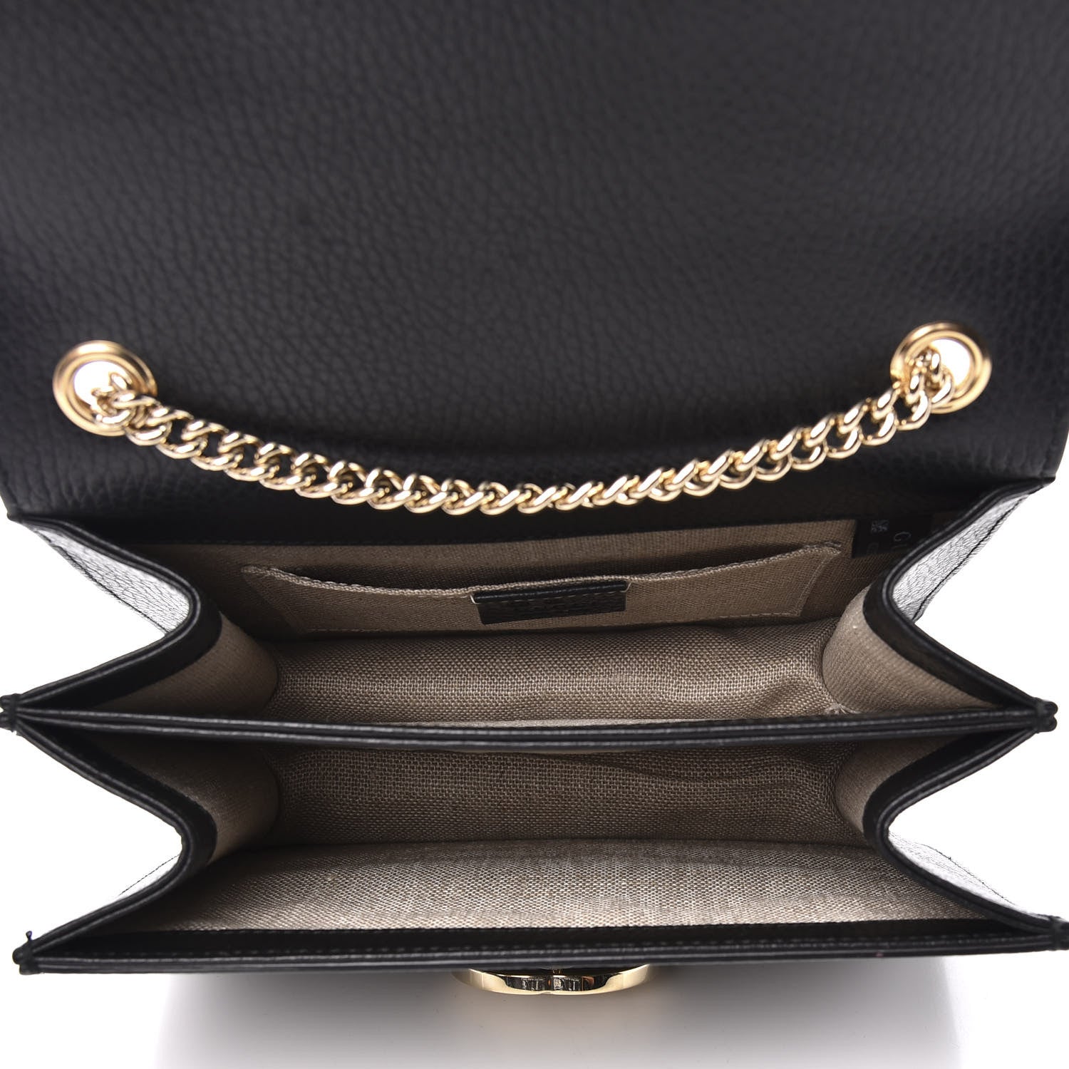 Gucci Dollar Calfskin Small Interlocking G Shoulder Bag Black 4 of 12