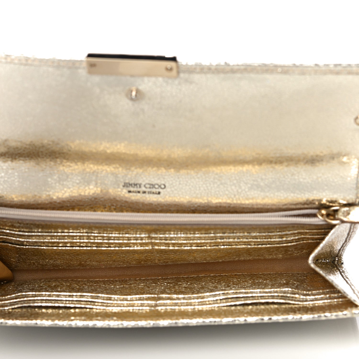 Jimmy Choo Glitter Fabric Reese Clutch Wallet Metallic 6 of 11