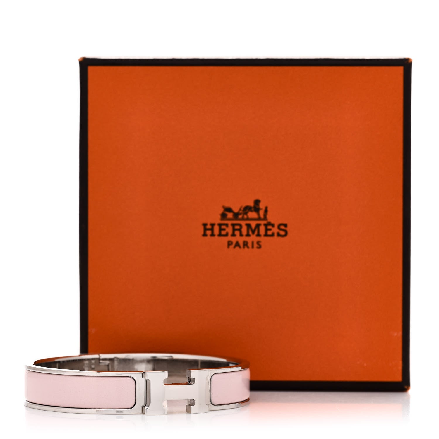 Hermes Enamel Narrow Clic Clac H Bracelet Rose Dragee 5 of 5