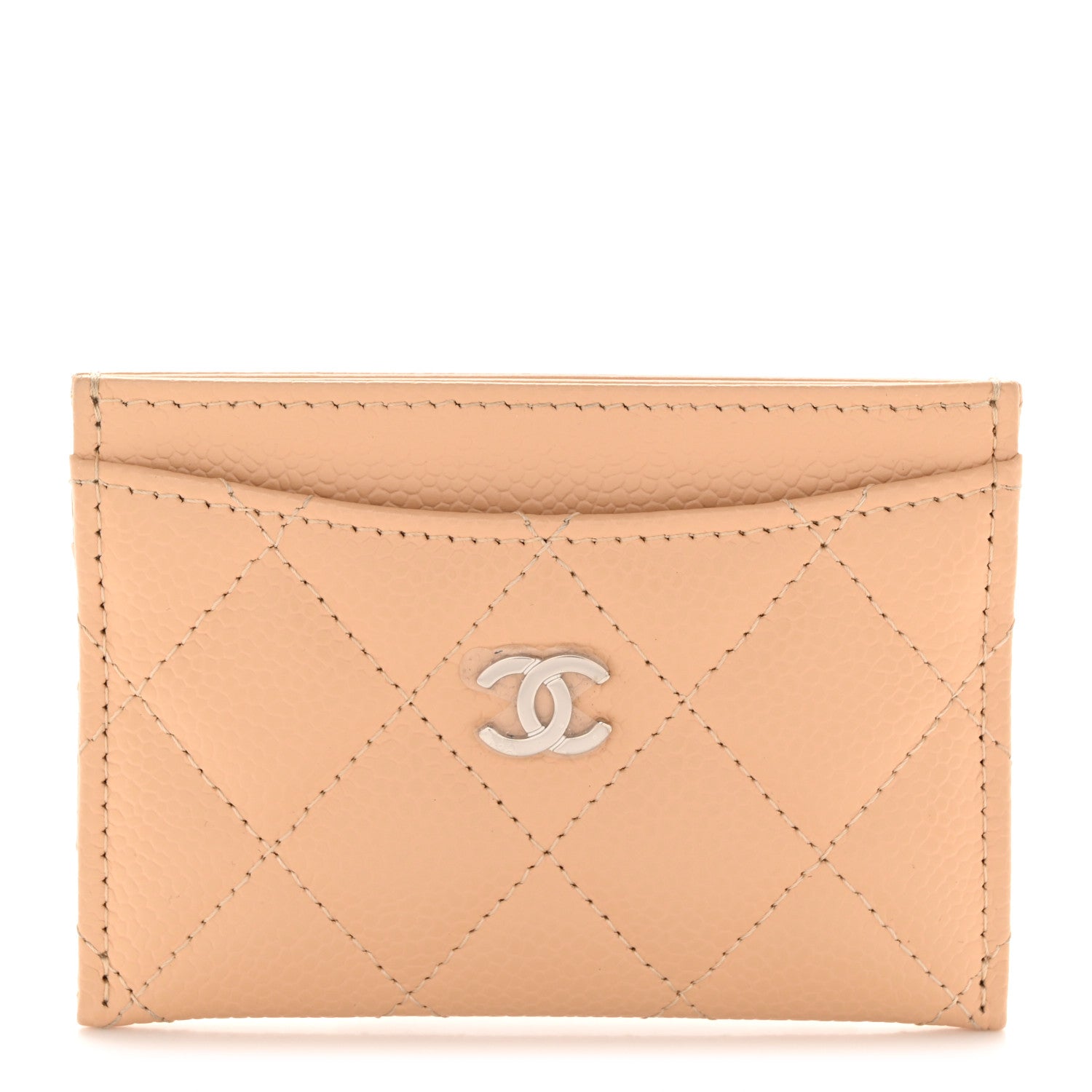Chanel Caviar Quilted Card Holder Beige 1 of 8