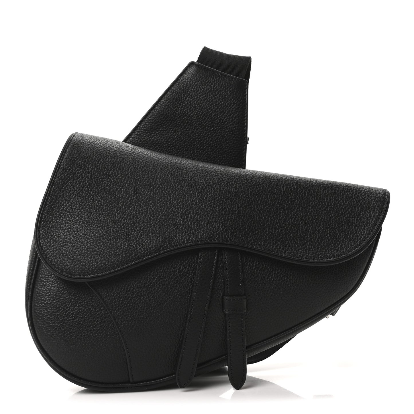 Grained Calfskin Kim Jones Saddle Bag Black