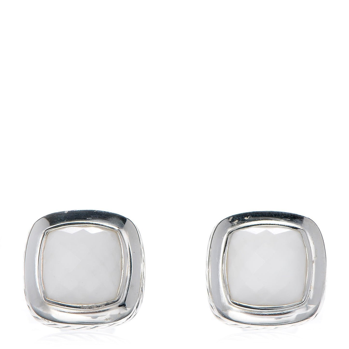 Sterling Silver White Agate 11mm Albion Earrings