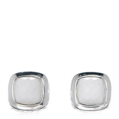 David Yurman Sterling Silver White Agate 11mm Albion Earrings 1 of 4