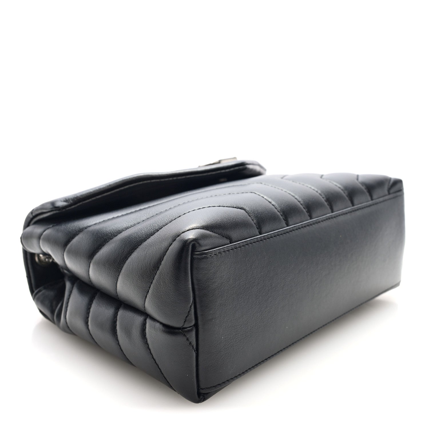 Saint Laurent Calfskin Y Quilted Monogram Small Loulou Chain Satchel Black 7 of 17