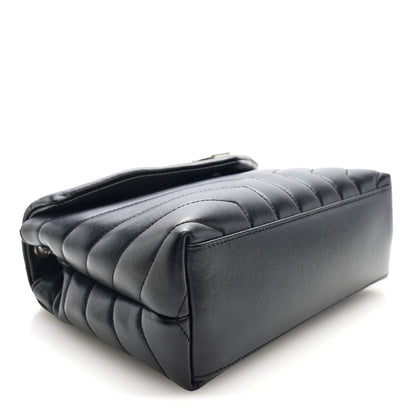Saint Laurent Calfskin Y Quilted Monogram Small Loulou Chain Satchel Black 7 of 17