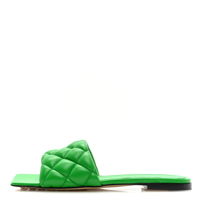Bottega Veneta Nappa Matelasse Padded Flat Sandals 36.5 Parakeet 1 of 7