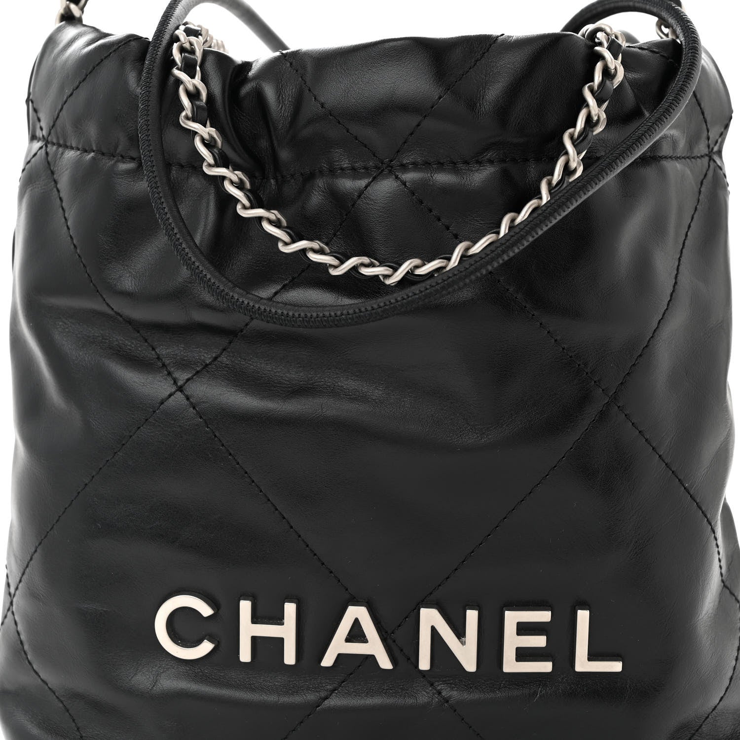 Chanel Shiny Calfskin Quilted Mini Chanel 22 Black 8 of 10