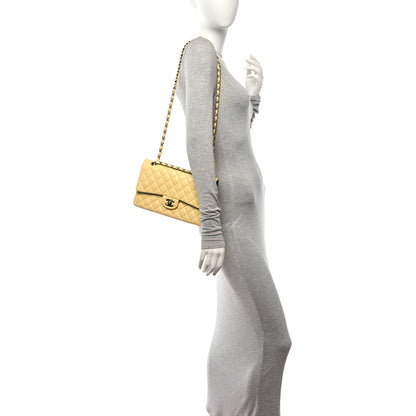Chanel Lambskin Quilted Medium Double Flap Yellow Blue 2 of 11