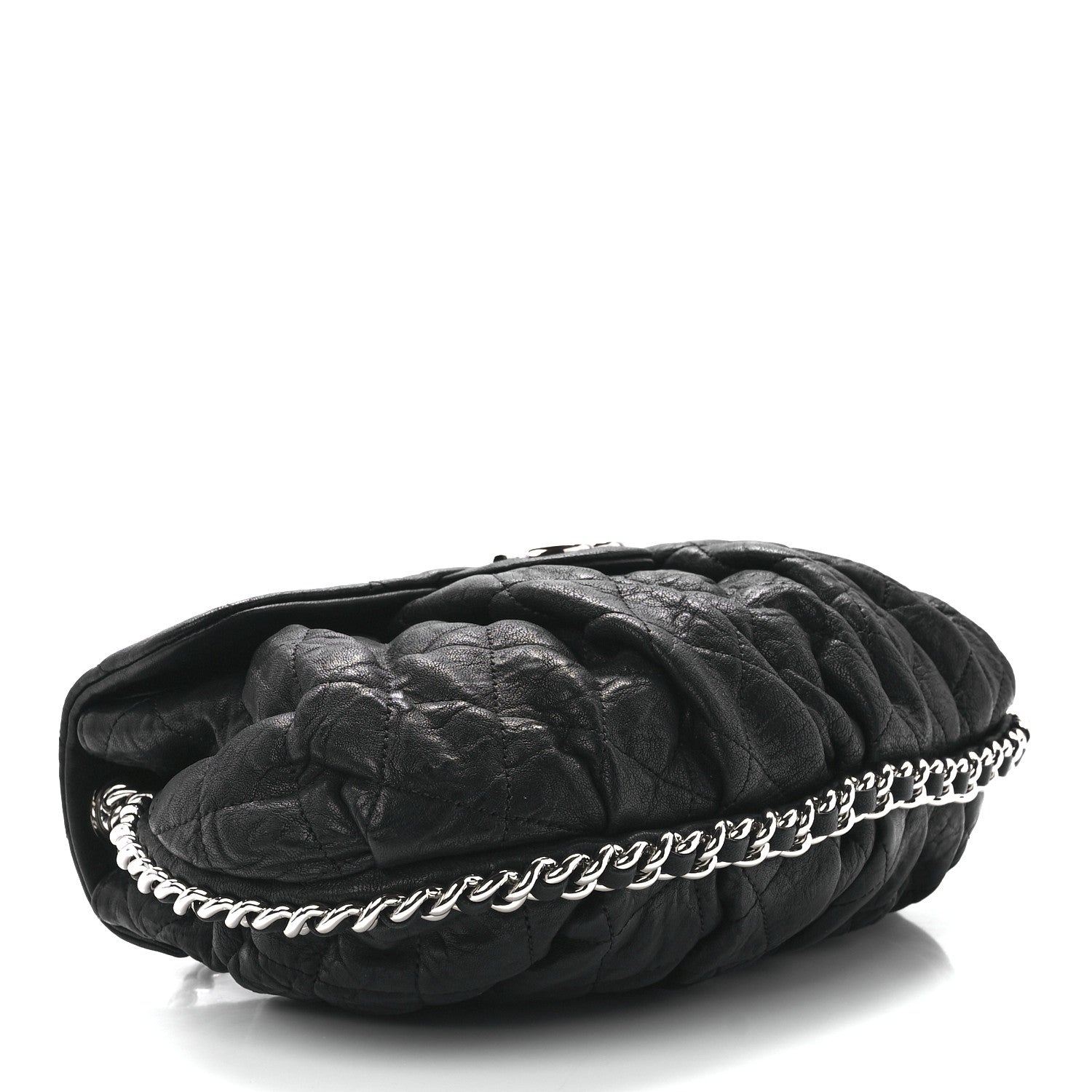 Chanel Washed Lambskin Quilted Medium Chain Around Messenger Black 5 of 12