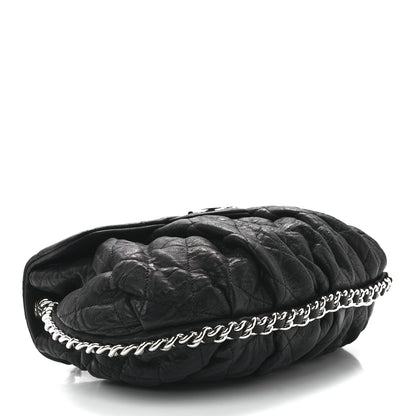 Chanel Washed Lambskin Quilted Medium Chain Around Messenger Black 5 of 12