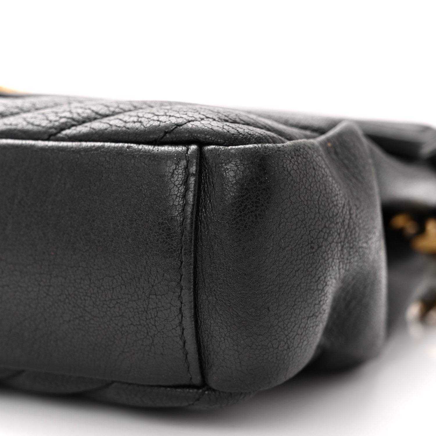 Saint Laurent Sheepskin Matelasse Chevron Monogram Medium College Bag Black 10 of 16