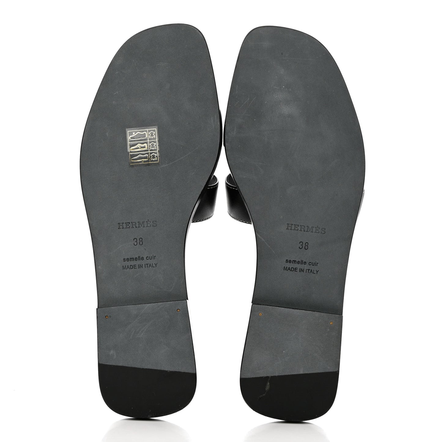 Box Calfskin Oran Sandals 38 Black