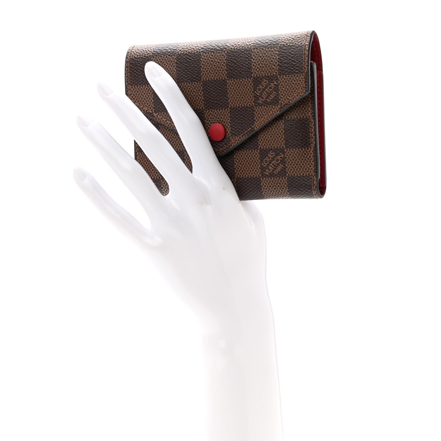 Damier Ebene Victorine Wallet Red