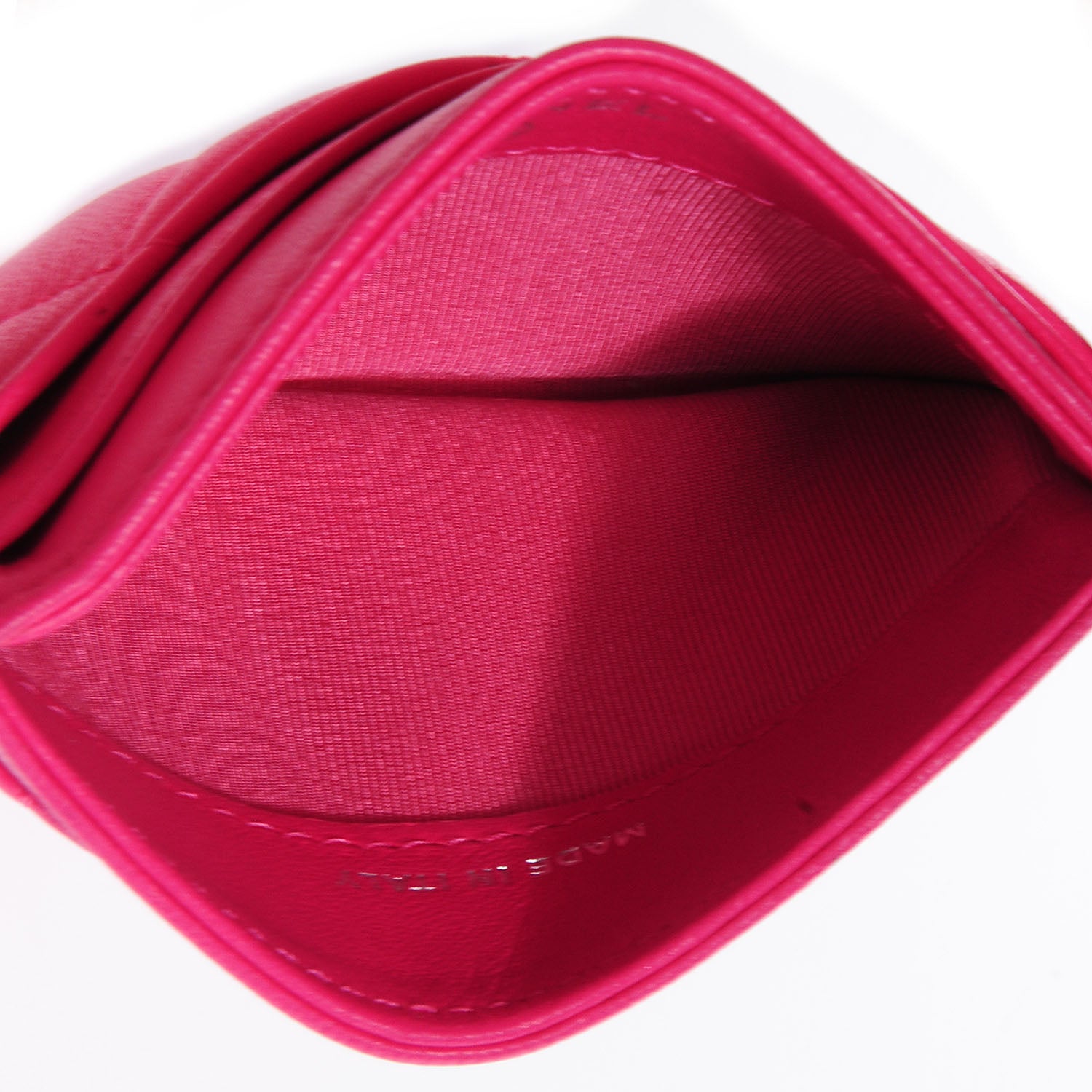 Chanel Lambskin Quilted Card Holder Dark Pink 6 of 9