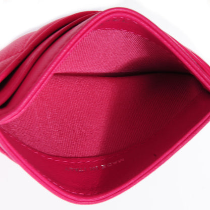 Chanel Lambskin Quilted Card Holder Dark Pink 6 of 9
