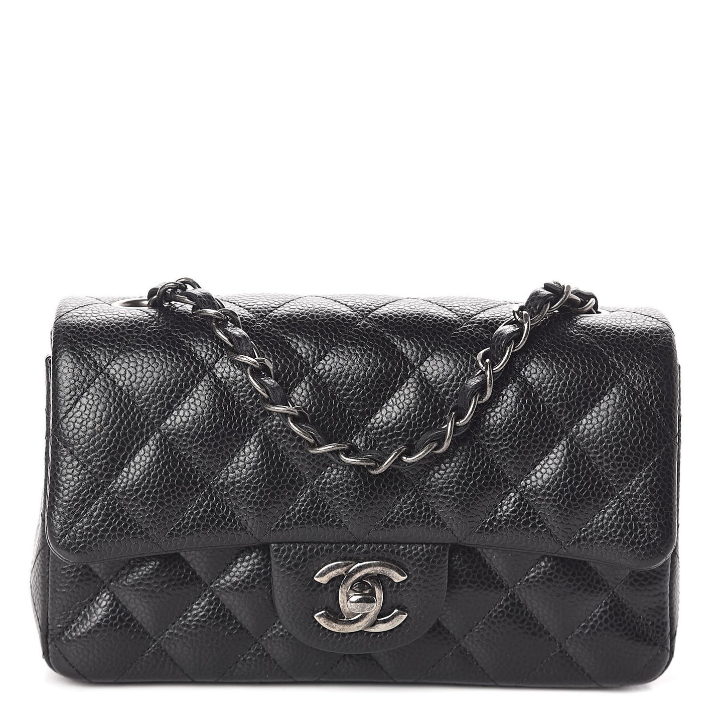Caviar Quilted Mini Rectangular Flap Black
