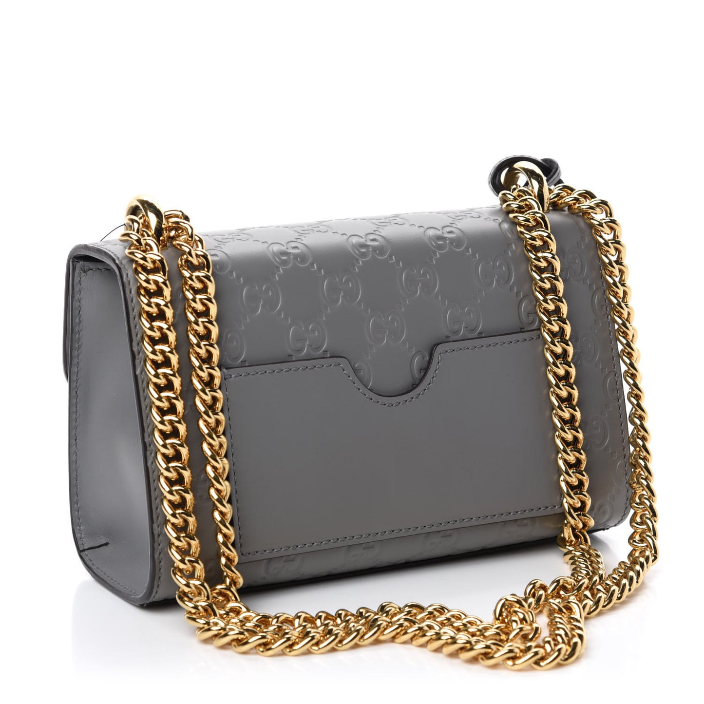Guccissima Small Padlock Shoulder Bag Grey
