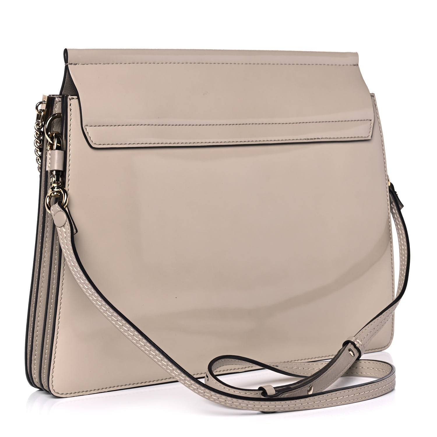 Chloe Patent Calfskin Medium Faye Shoulder Bag Motty Grey 3 of 10