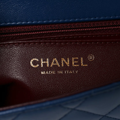 Chanel Lambskin Quilted Large Chic With Me Flap Navy 6 of 11