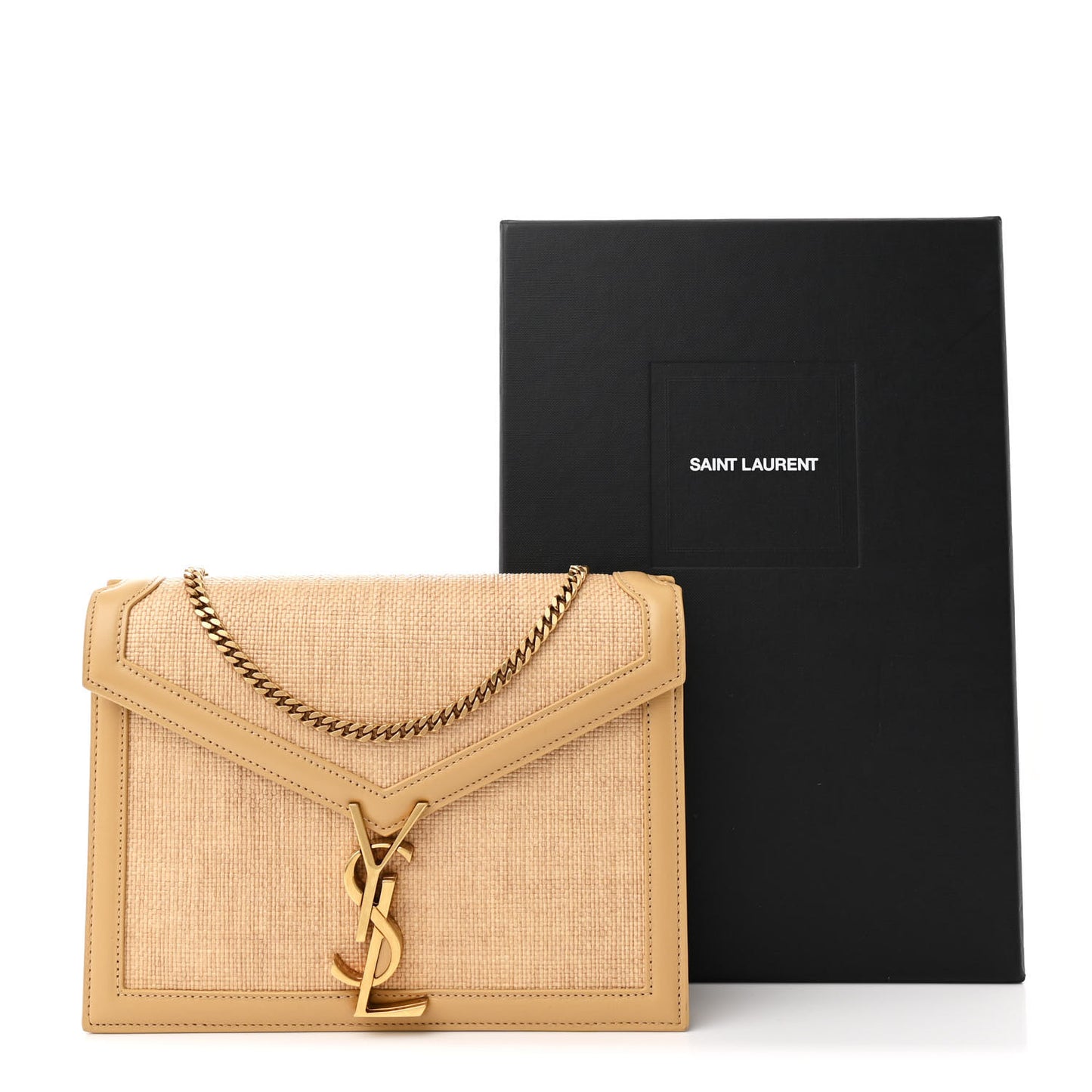 Canvas Calfskin Classic Monogram Cassandra Grege Brown Gold