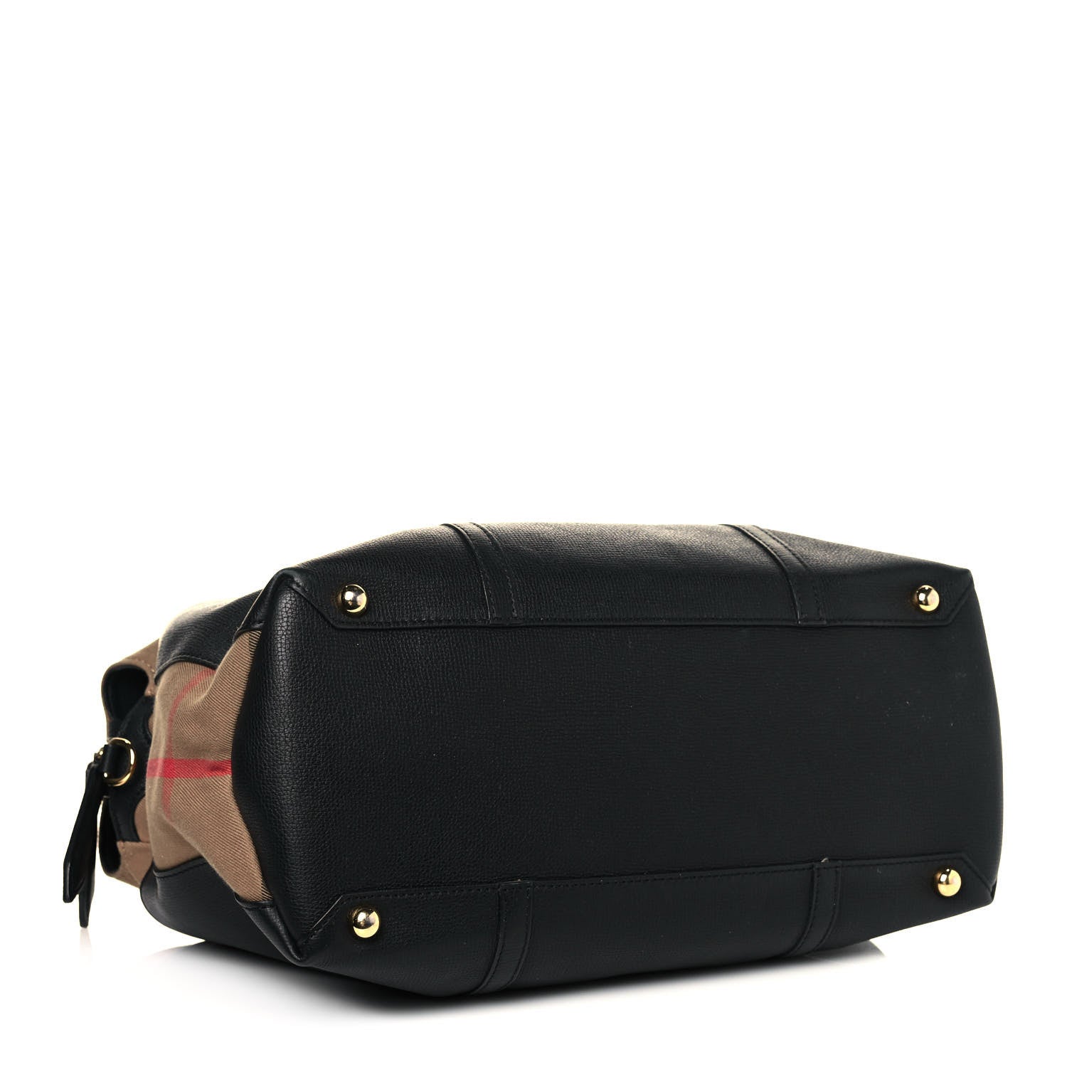 Burberry Grainy Calfskin House Check Mason Diaper Tote Black 5 of 16